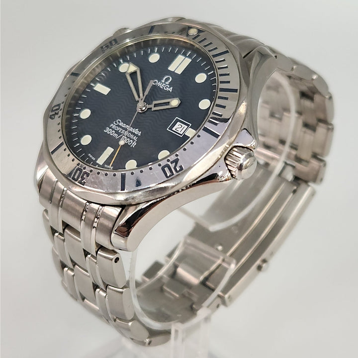 Omega Seamaster Professional 300M Quartz Steel Men's Watch 41 mm Blue Wave Dial