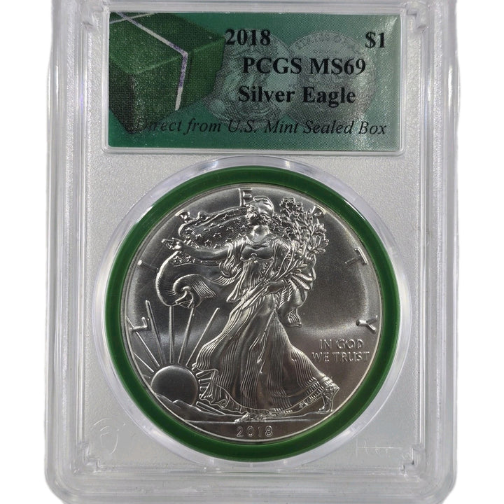 2018 US Silver Eagle PCGS MS69 US Mint Sealed Box 1oz Fine Silver .999