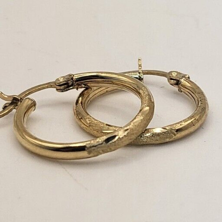 14k Engraved Gold Hoop Earrings With 1.7g Of Gold