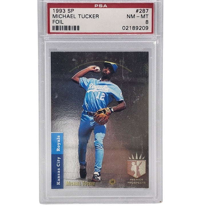 1993 SP Michael Tucker FOIL Premier Prospects #287 Kansas City Royals PSA 8 NM