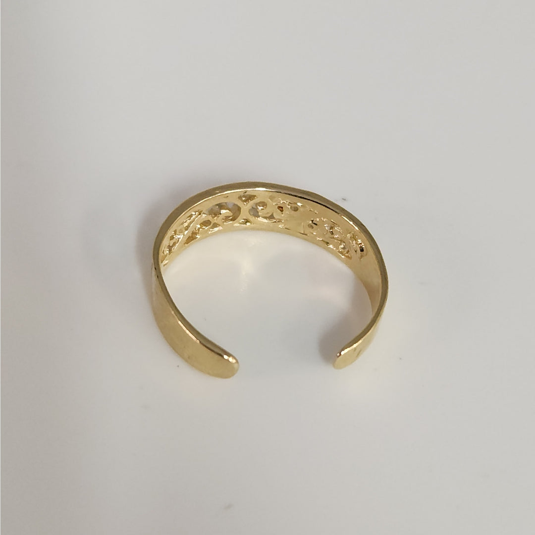 14k Yellow Gold Filigree Adjustable Toe Ring