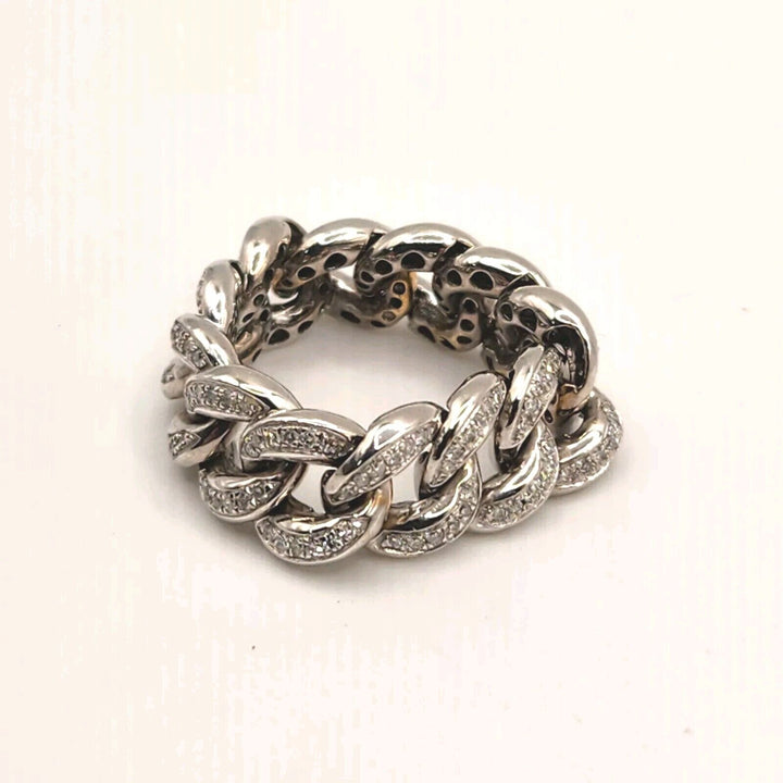 10k White Gold Diamond Icing Flexible Ring #2