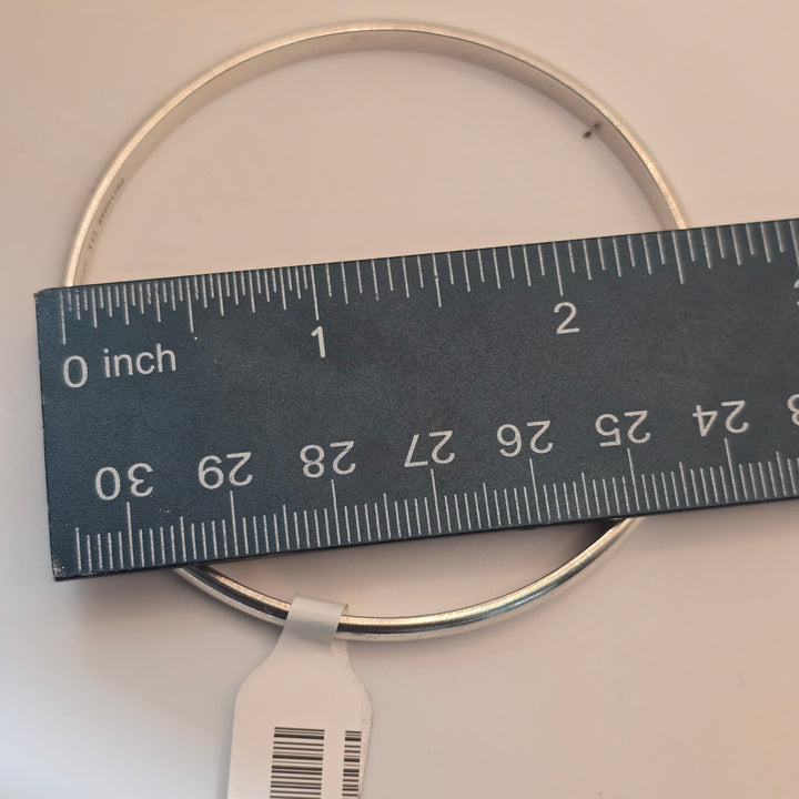 Handwrought IC Sterling Silver Bangle Bracelet 17.8g Minimalist Classic Style