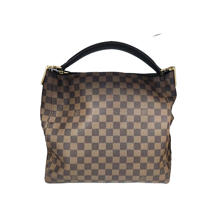 Authentic Louis Vuitton Damier Ebene Portobello PM Hobo Handbag