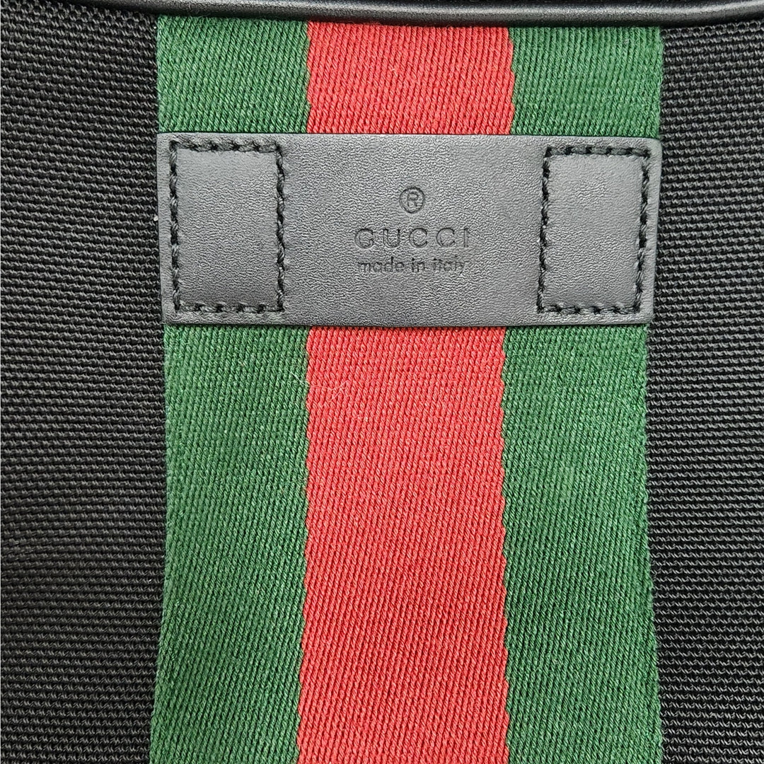Authentic Gucci Cross Body Bag Green Red Techno Canvas Belt