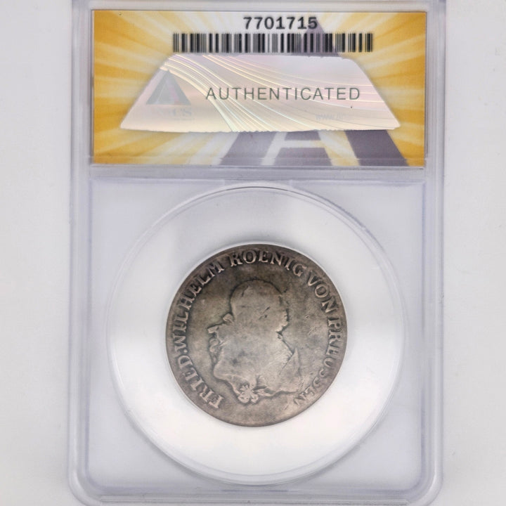 1788-B Germany Prussia 1/3 Thaler Silver Coin ANACS G4 Good 4 Friedrich Wilhelm