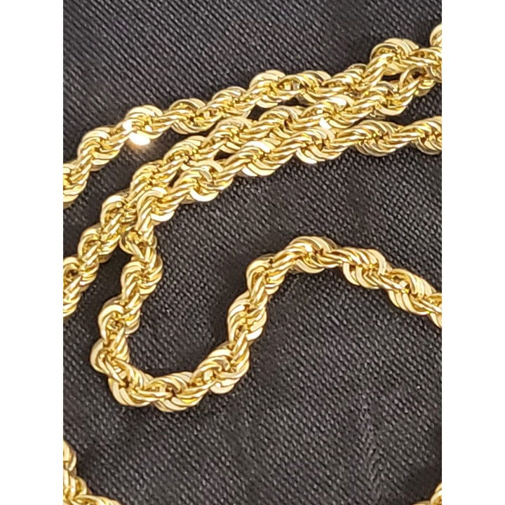 14k Gold Very Shiny Rope Chain Necklace, 20in With 12.6g Of Gold