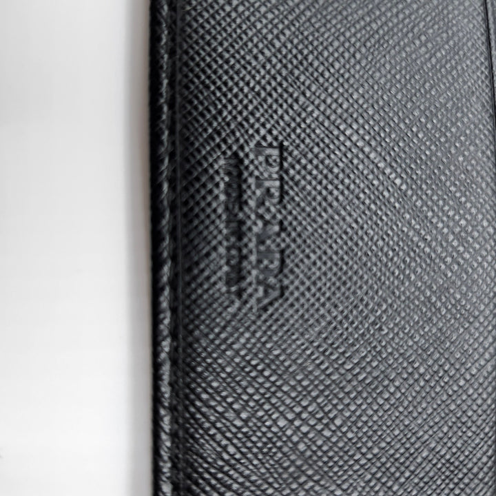 Prada Black Saffiano Leather Men's Bi-Fold Wallet w/ Box & Card