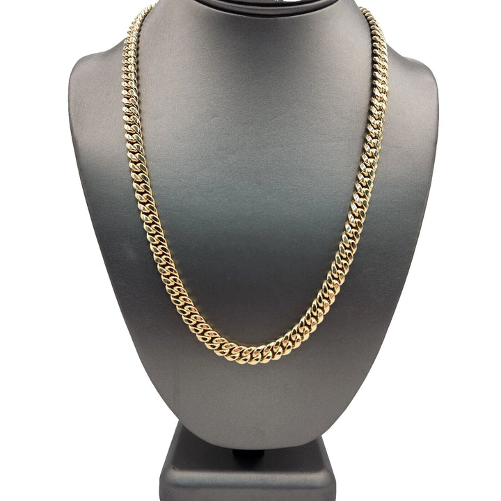 10k Yellow Gold Hollow Cuban Link Chain Necklace 22"