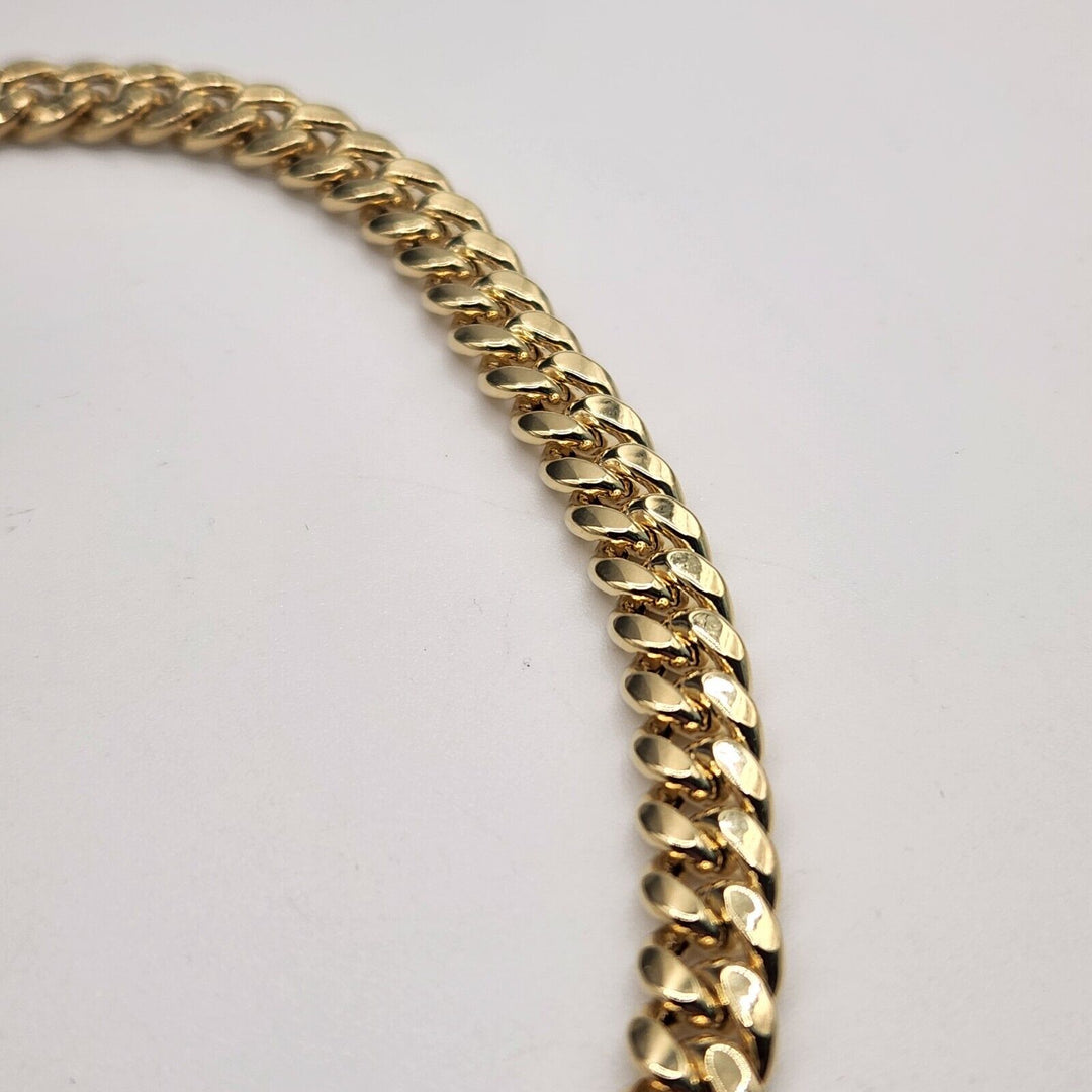 10k Yellow Gold Hollow Cuban Link Chain Necklace 22"