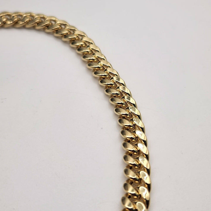 10k Yellow Gold Hollow Cuban Link Chain Necklace 22"