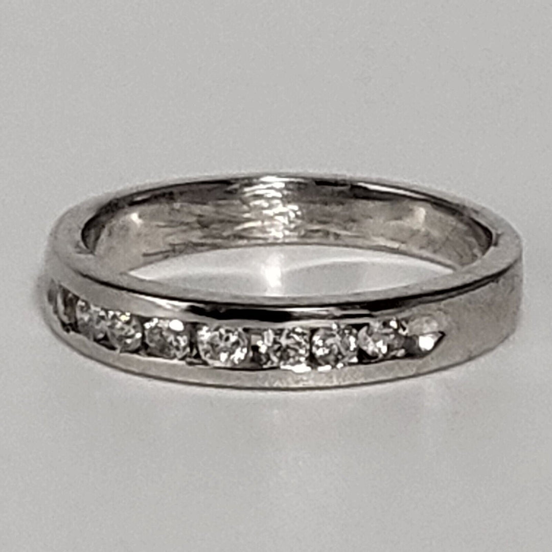 Platinum Channel Set Diamond Band Ring 5.3g, Sz 6.25