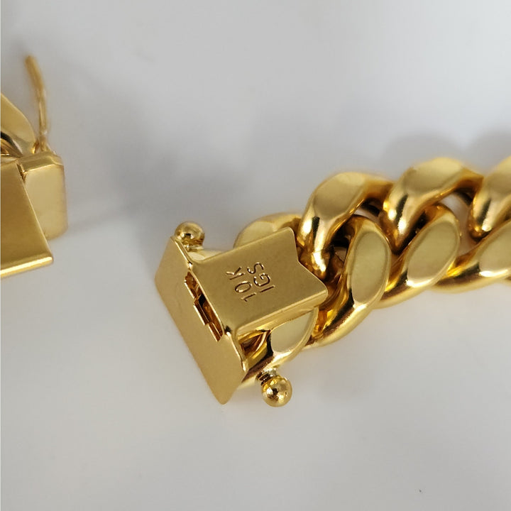 10k Yellow Gold Miami Cuban Link Bracelet 8"