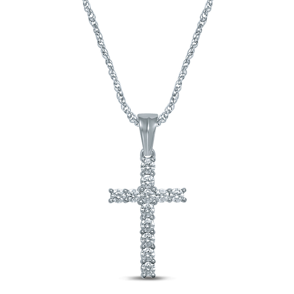 Elegant White Gold 0.50CT Diamond Womens Pendant