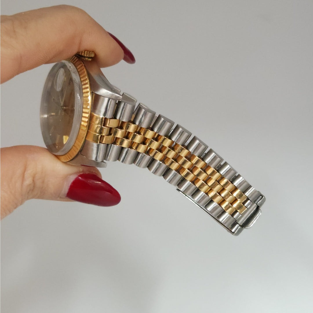 Rolex Datejust 16013 Two-Tone 18K Gold & Steel Champagne Dial Automatic Watch