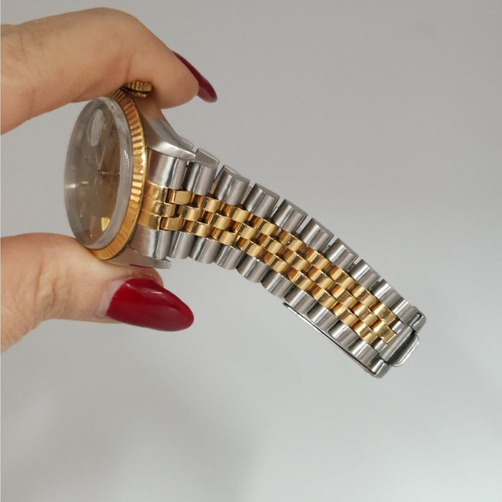 Rolex Datejust 16013 Two-Tone 18K Gold & Steel Champagne Dial Automatic Watch