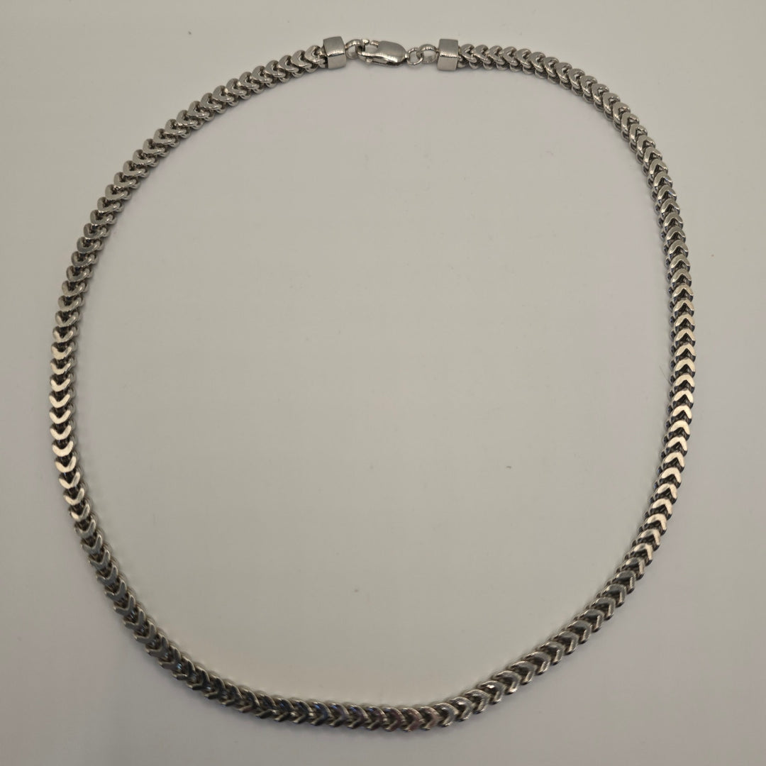 925 Sterling Silver Flat Curb Chain Necklace 18in 20.9g Italy Solid Shine