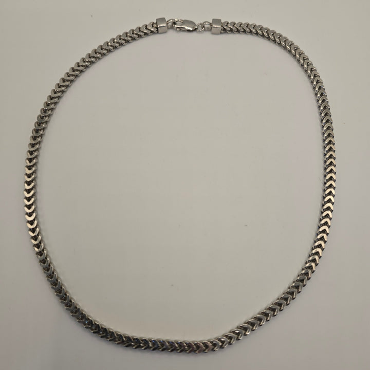 925 Sterling Silver Flat Curb Chain Necklace 18in 20.9g Italy Solid Shine