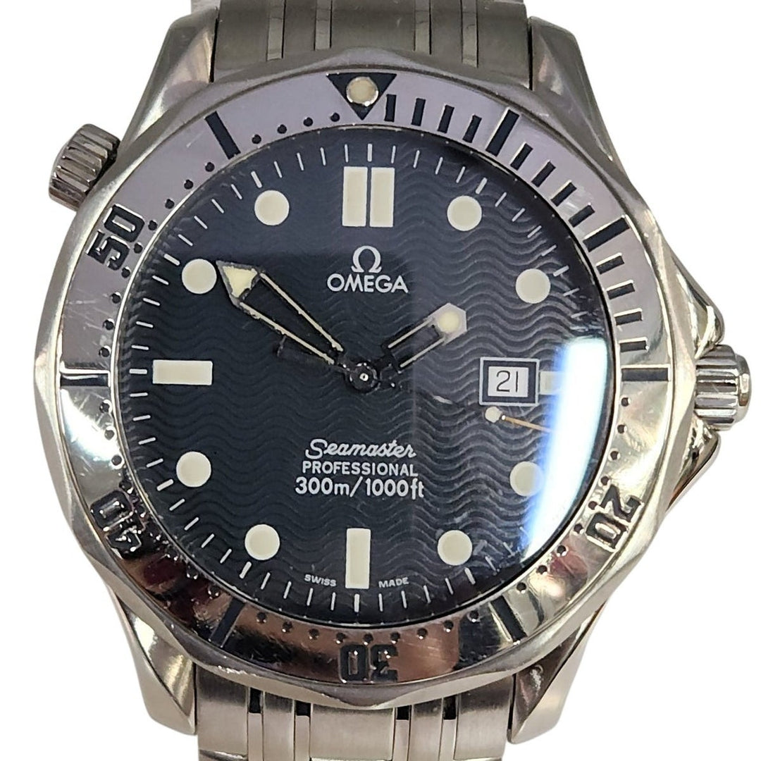 Omega Seamaster Professional 300M Quartz Steel Men's Watch 41 mm Blue Wave Dial