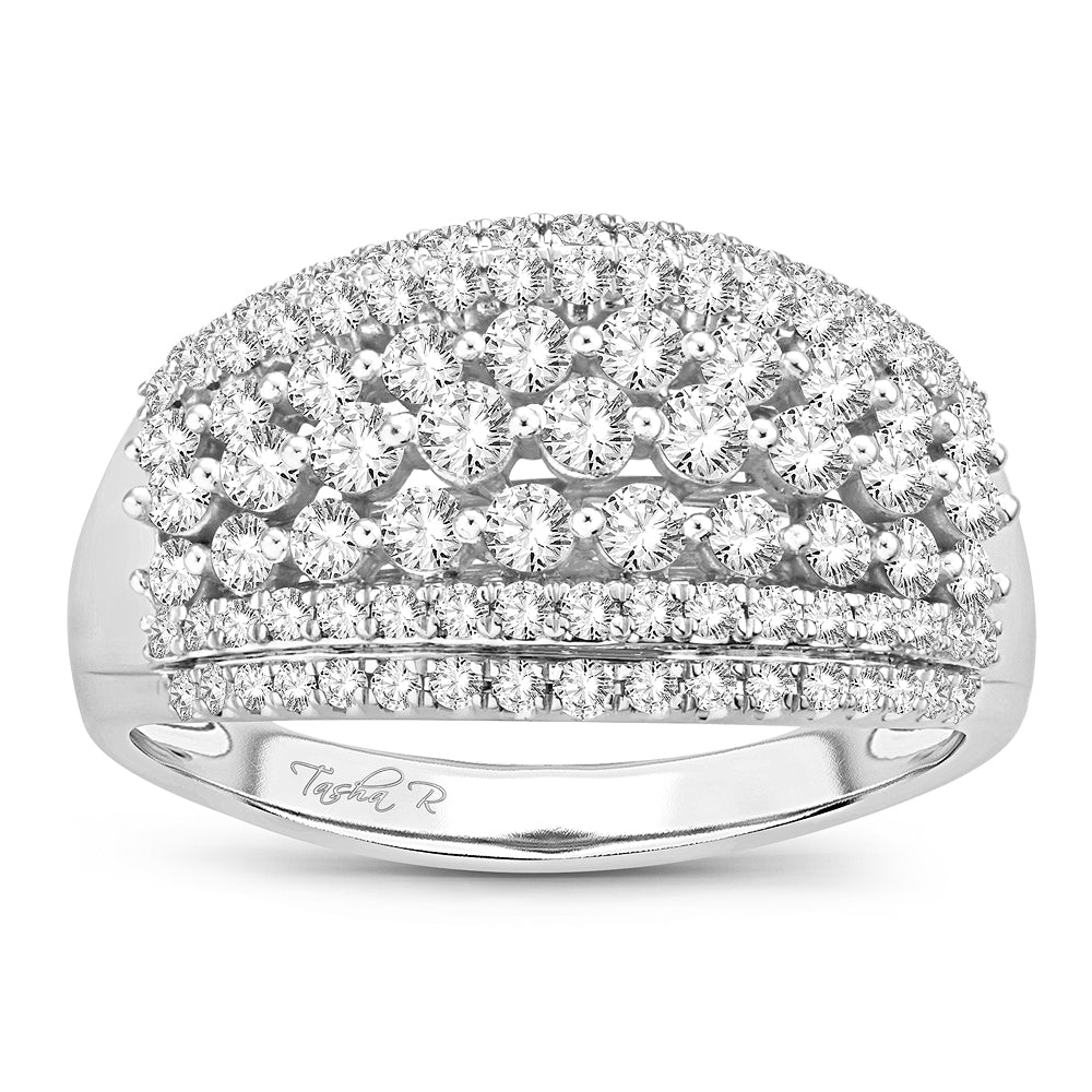 Luminous 14K White Gold 2ct Diamond Womens Fashion Band
