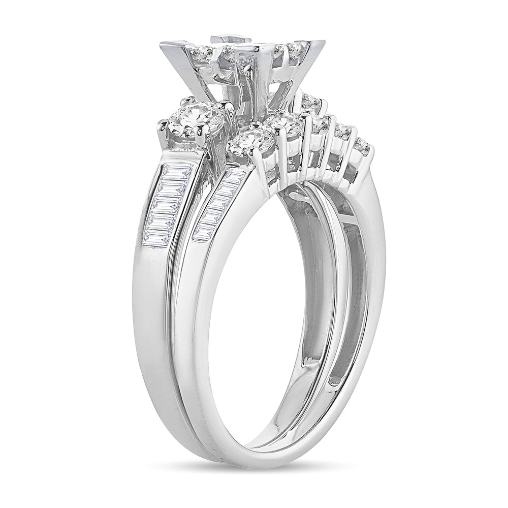 14k White Gold 3CT Lab Diamond Princess Bridal Ring