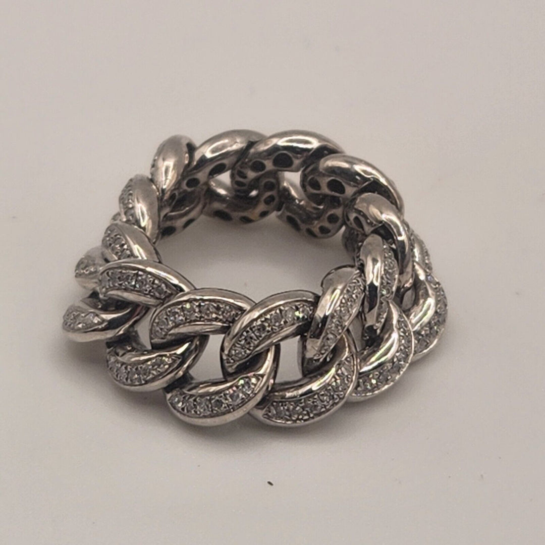 10k White Gold Diamond Icing Flexible Ring