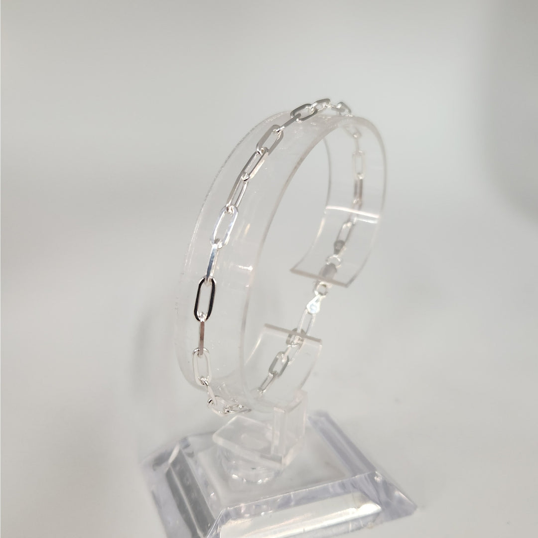 925 sterling silver Paperclip link bracelet 8"