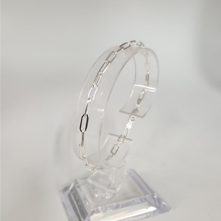 925 sterling silver Paperclip link bracelet 8"