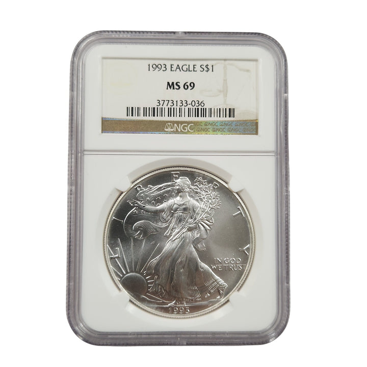1993 American Silver Eagle NGC MS69 1 oz .999 Silver