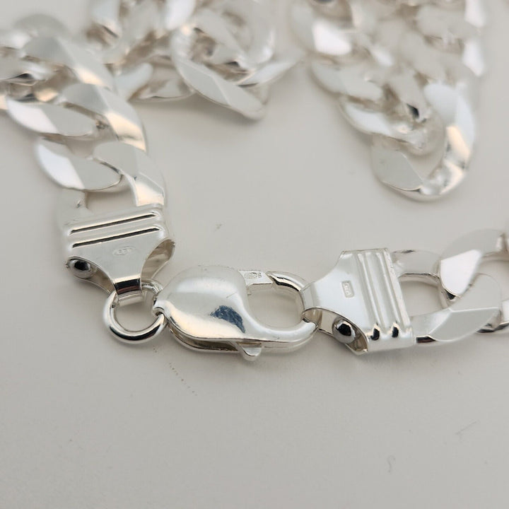 925 Sterling Silver Cuban Chain Necklace 26"