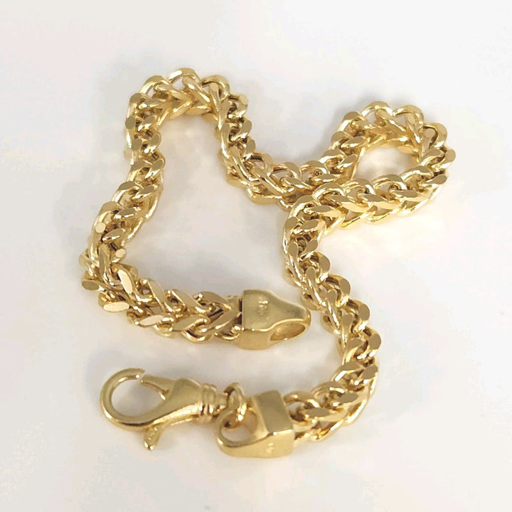 10k Yellow Gold Wheat Chain Bracelet 7.2"