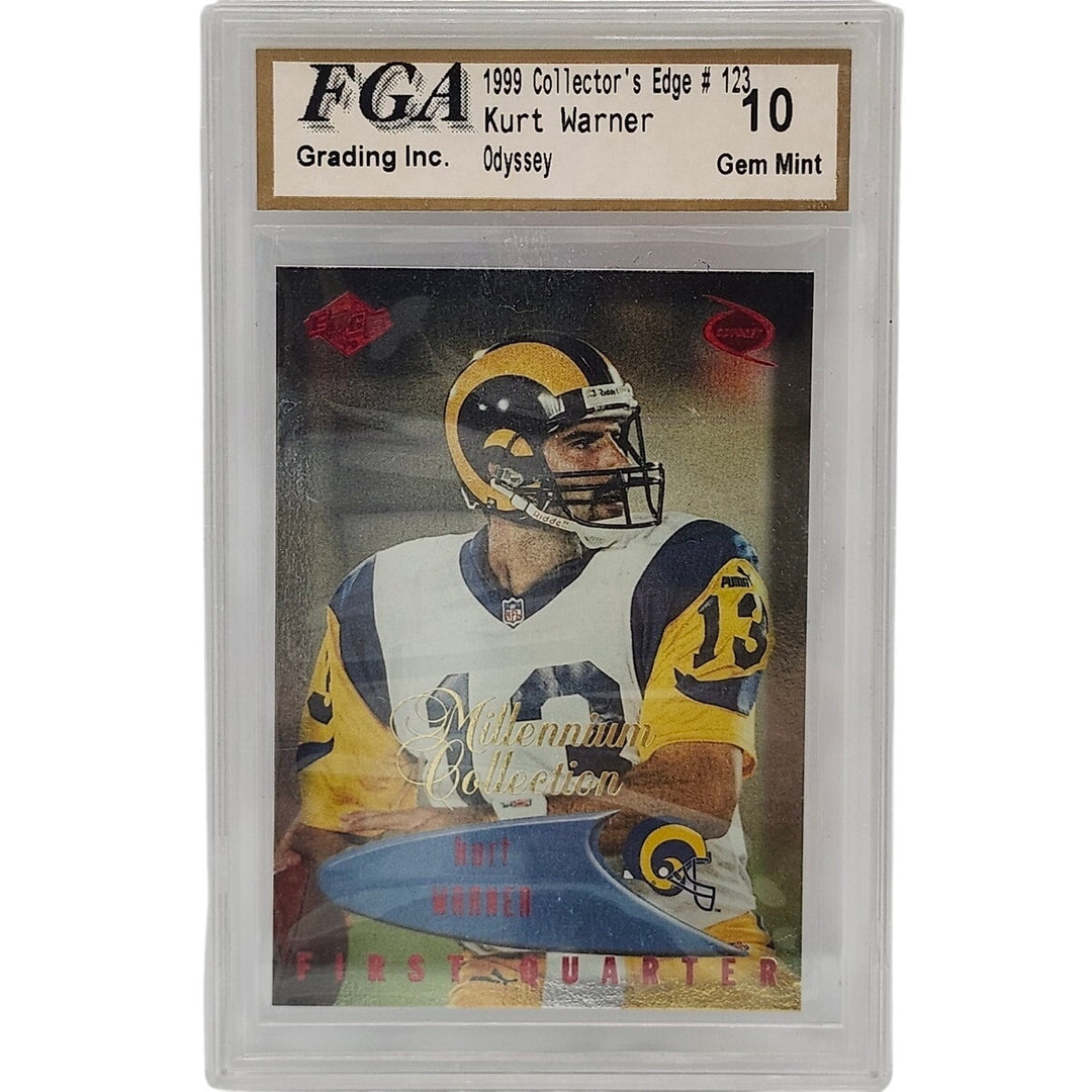 1999 Collector's Edge Odyssey Kurt Warner #123 St Louis Rams FGA 10 Gem Mint HOF