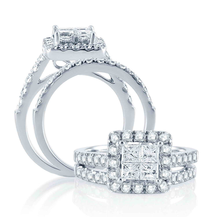 14K White Gold 1.00 CT Diamond Ring