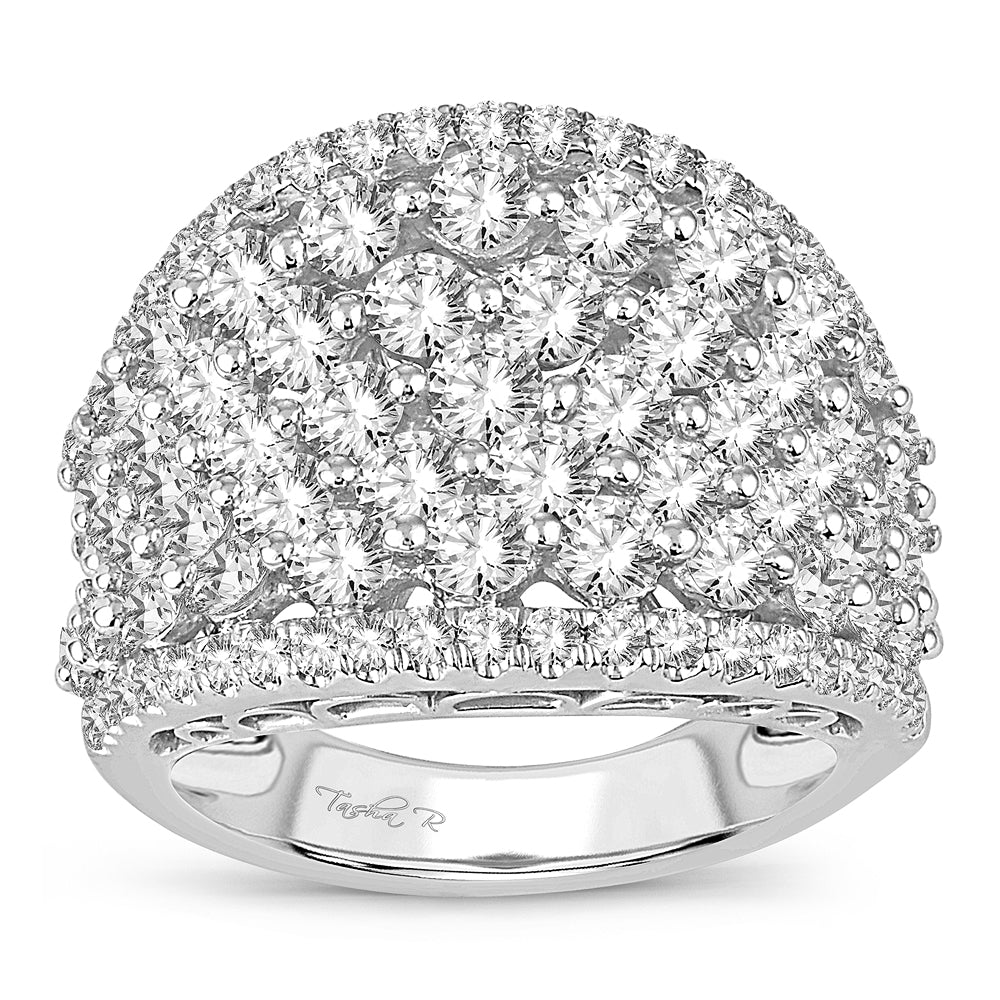 14k White Gold 3ct Lab Diamond Womens Fashion Band