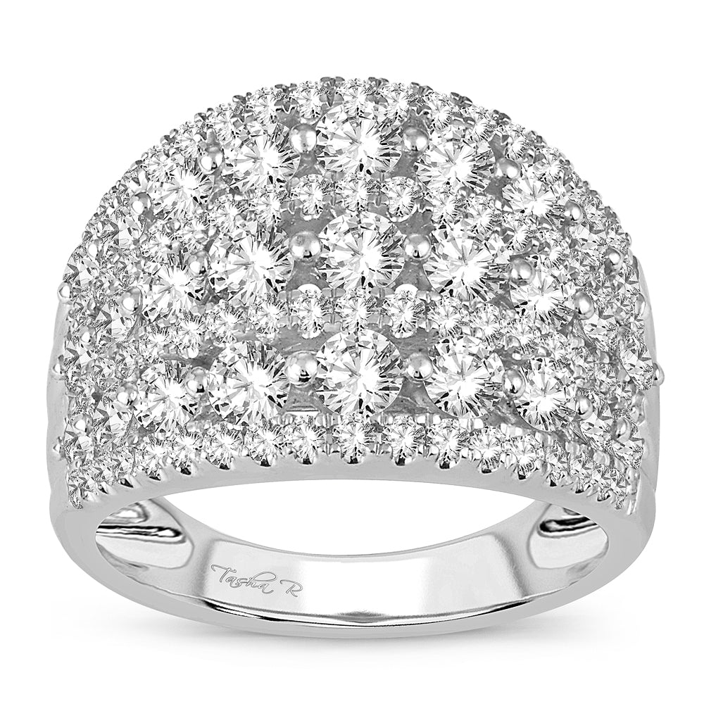 14k White Gold 2ct Lab Diamond Womens Luxe Fashion Band