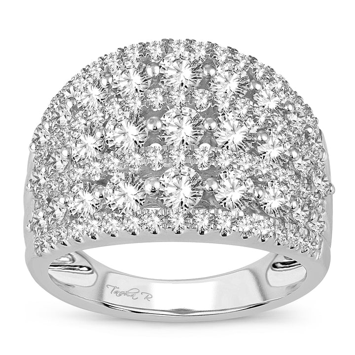 14k White Gold 2ct Lab Diamond Womens Luxe Fashion Band