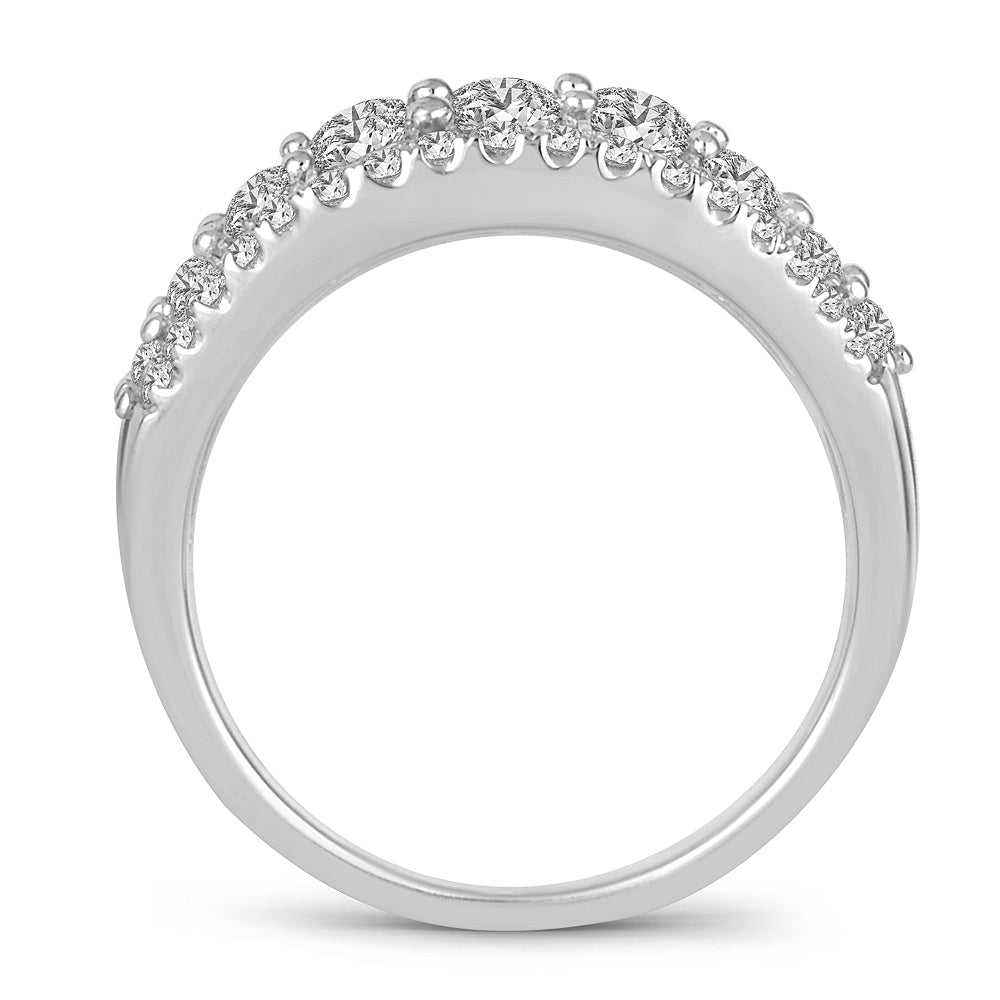 14k White Gold 2ct Lab Diamond Womens Luxe Fashion Band