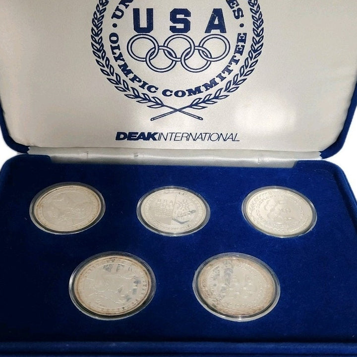 1988 US Olympic Committee Collectible Medals, 5 Coins 1oz .999 Silver