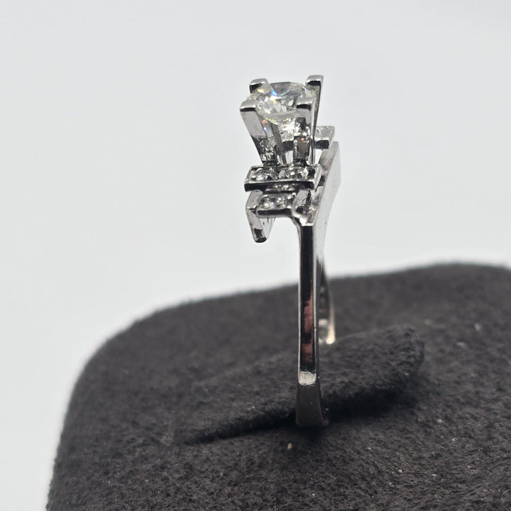 9K White Gold .40 CT Diamond Ring with Diamond Accents 2.8g