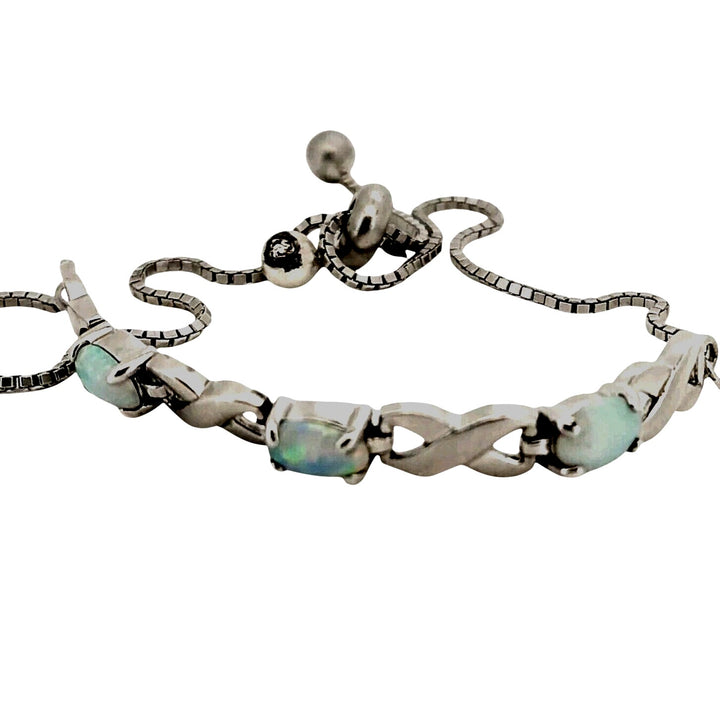 925 sterling silver Opal Slider bracelet