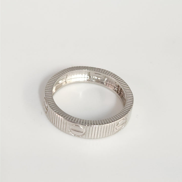 925 Sterling Silver Screw Motif Band Textured Design Ring size 7.5