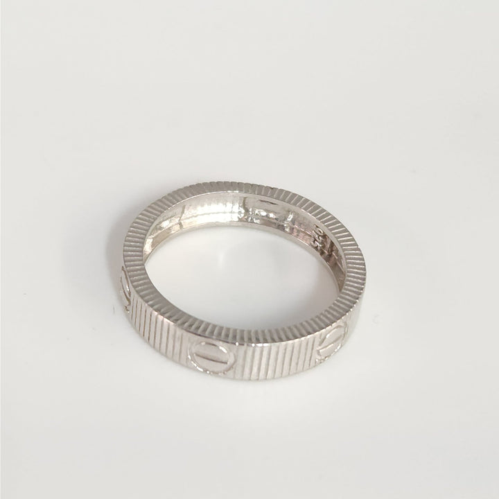 925 Sterling Silver Screw Motif Band Textured Design Ring size 7.5