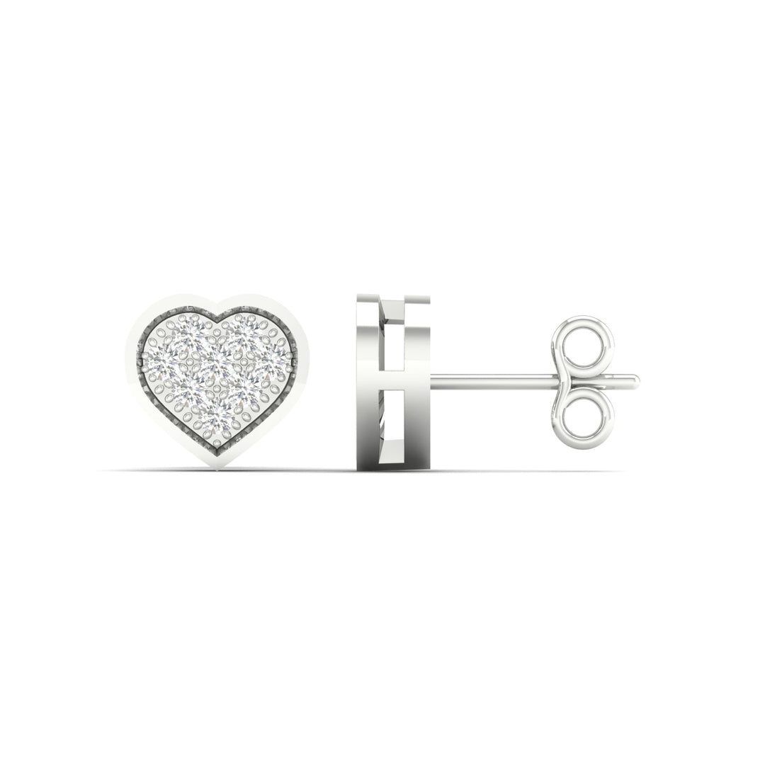 10k White Gold Lab Diamond Stud Earrings for Women