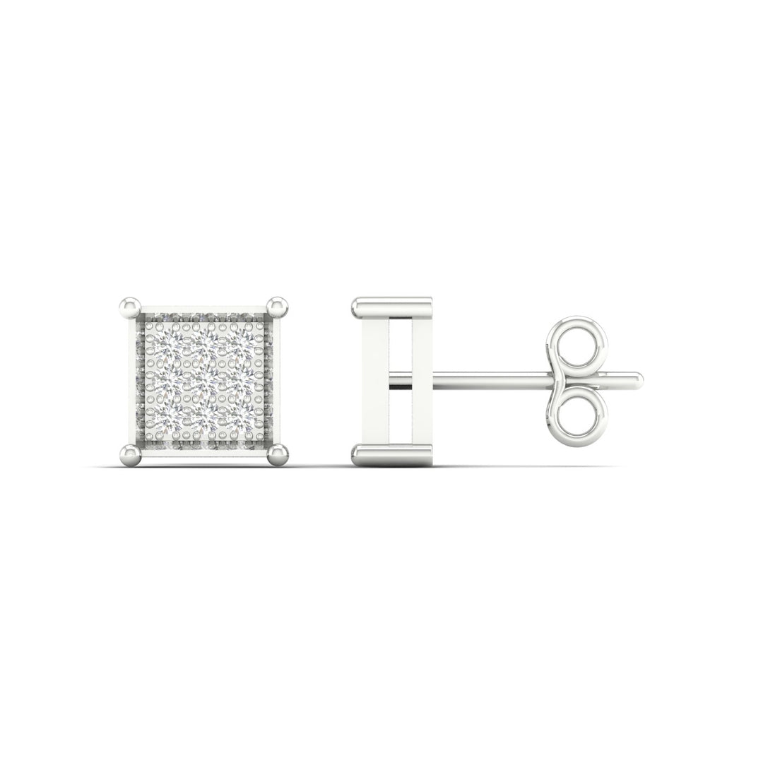 10k White Gold Lab Diamond Stud Earrings for Women