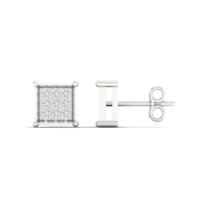 10k White Gold Lab Diamond Stud Earrings for Women