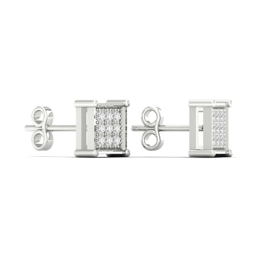 10k White Gold Lab Diamond Stud Earrings for Women