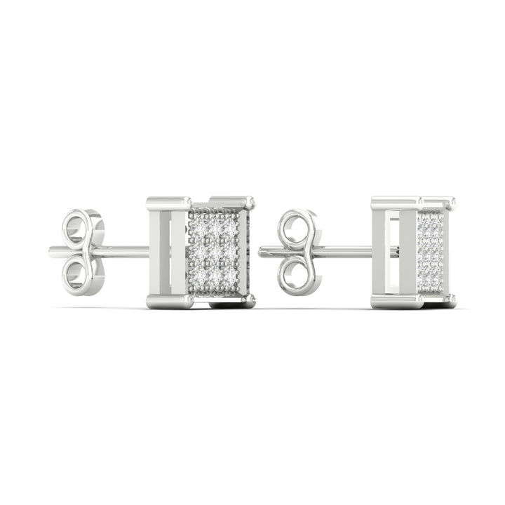 10k White Gold Lab Diamond Stud Earrings for Women