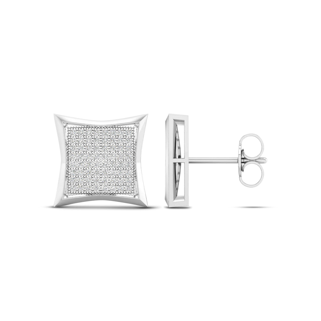 Chic 10k White Gold Lab Diamond Stud Earrings for Women