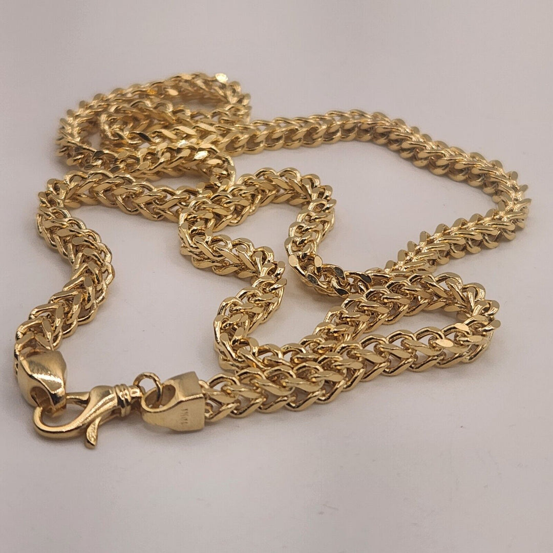 10k Yellow Gold Wheat Chain Necklace 22"