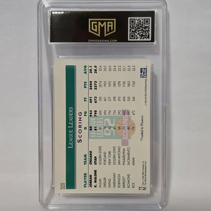 1992-93 Hoops #320 Michael Jordan / Karl Malone Scoring League Leaders GMA 8 NBA
